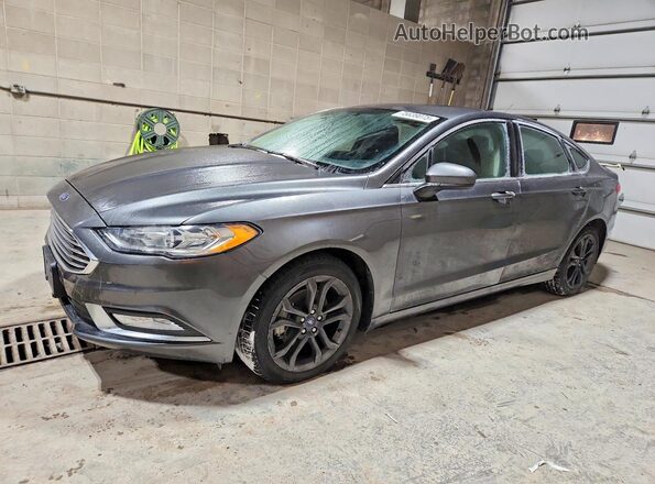 3FA6P0G79JR285393 2018 FORD FUSION Черный Передняя левая четверть