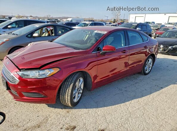 3FA6P0H71JR272541 2018 FORD FUSION Красный Передняя левая четверть
