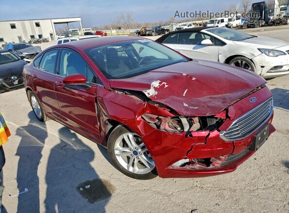 3FA6P0H71JR272541 2018 FORD FUSION Красный Передняя правая четверть