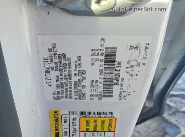 3FA6P0LU2JR116263 2018 FORD FUSION Белый Вид подкапотного пространства