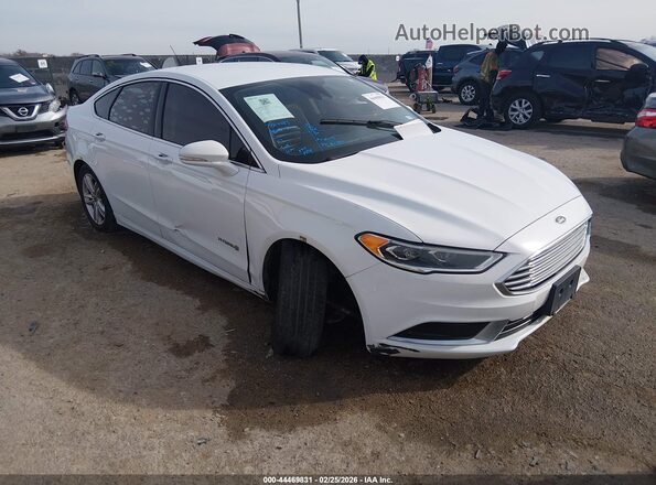 3FA6P0LU3JR129846 2018 FORD FUSION HYBRID White Przód prawy