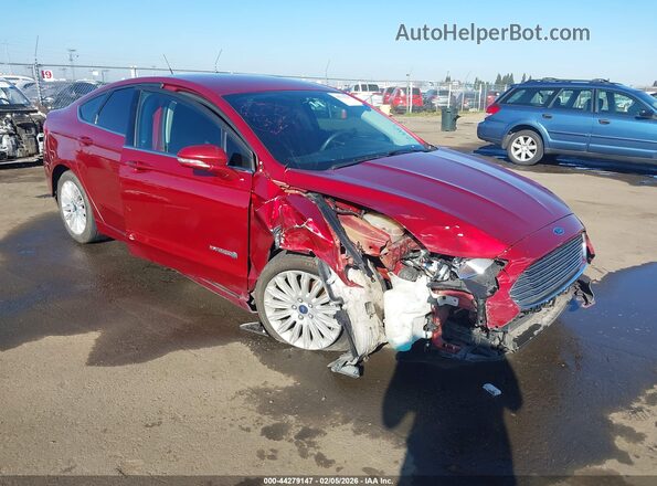 3FA6P0LU6GR389375 2016 FORD FUSION HYBRID Красный Передняя правая четверть