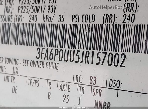 3FA6P0UU5JR157002 2018 FORD FUSION HYBRID Серебряный Вид подкапотного пространства