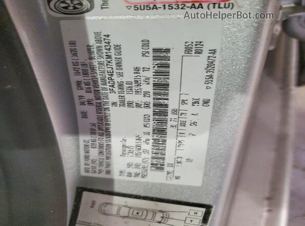 3FADP4EJ7KM143474 2019 FORD FIESTA Серебряный Вид подкапотного пространства