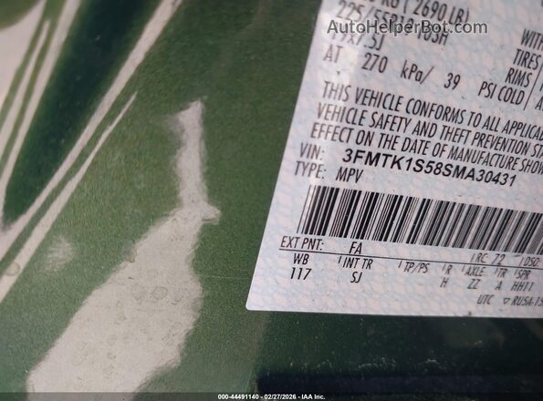 3FMTK1S58SMA30431 2025 FORD MUSTANG MACH-E Зеленый Вид подкапотного пространства