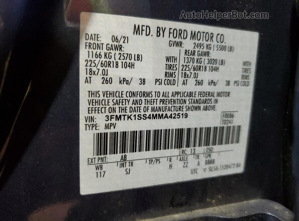 3FMTK1SS4MMA42519 2021 FORD MUSTANG Blue Вид підкапотного простору