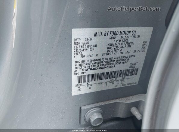 3FMTK4SX5RMA30643 2024 FORD MUSTANG MACH-E Синий Вид подкапотного пространства