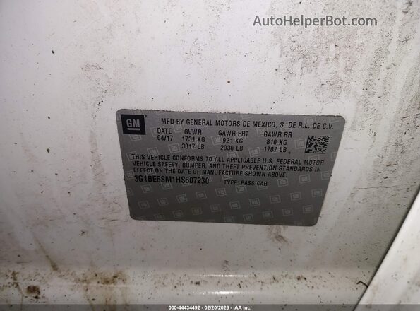 3G1BE6SM1HS607230 2017 CHEVROLET CRUZE White Widok komory silnika