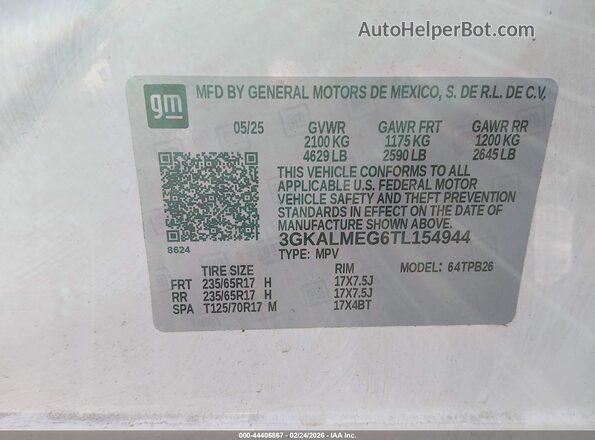 3GKALMEG6TL154944 2026 GMC TERRAIN Белый Вид подкапотного пространства
