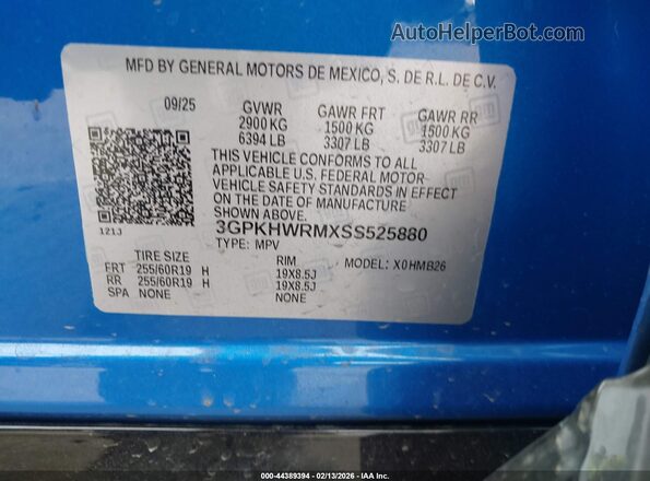 3GPKHWRMXSS525880 2025 HONDA PROLOGUE Blue Engine compartment view