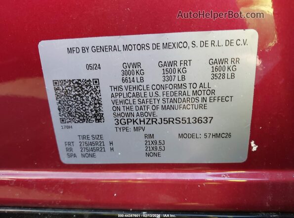 3GPKHZRJ5RS513637 2024 HONDA PROLOGUE Red Widok komory silnika
