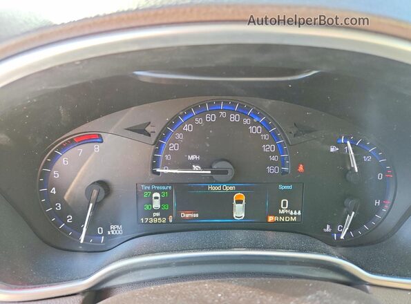 3GYFNBE35GS581406 2016 CADILLAC SRX Белый Вид щитка приборов