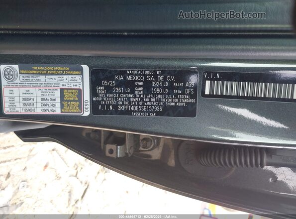 3KPFT4DE5SE157936 2025 KIA K4 Pewter Вид подкапотного пространства