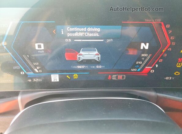 3MF23DM01S8E94568 2025 BMW M2 Синий Вид щитка приборов