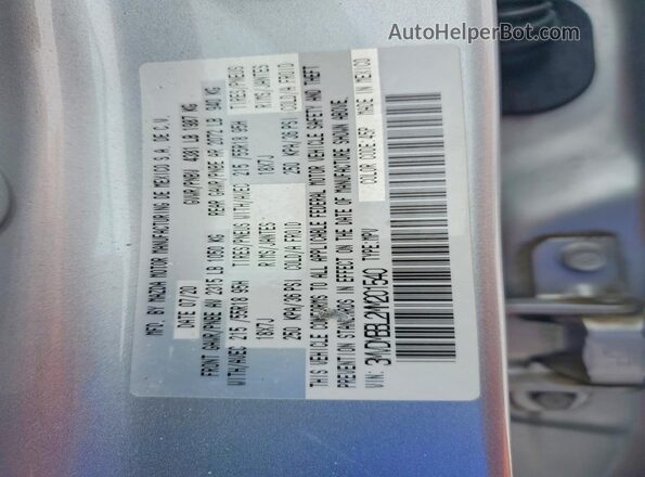 3MVDMBBL2MM201540 2021 MAZDA CX-30 Silver VIN sticker view
