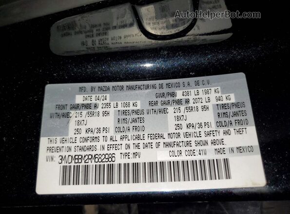 3MVDMBBM2RM682986 2024 MAZDA CX-30 Black Widok naklejki z numerem VIN