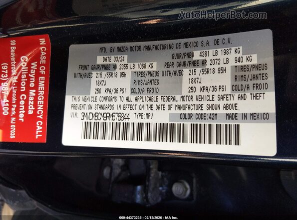 3MVDMBCM9RM676844 2024 MAZDA CX-30 Blue Widok komory silnika