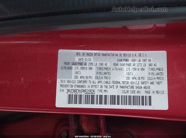 3MVDMBCMXPM522625 2023 MAZDA CX-30 Красный Вид подкапотного пространства