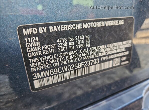 3MW69CW02S8F23793 2025 BMW OTHER Синий Вид подкапотного пространства