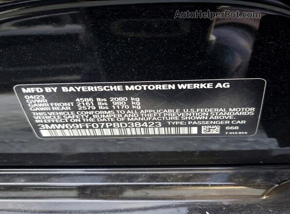 3MW69FF07P8D38423 2023 BMW OTHER Black Vista del compartimento del motor