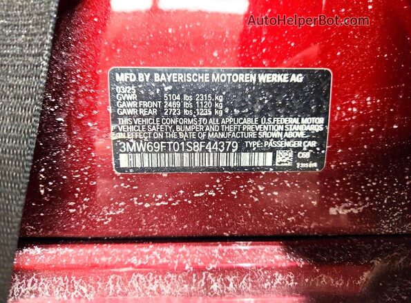 3MW69FT01S8F44379 2025 BMW M3 Red Vista del compartimento del motor