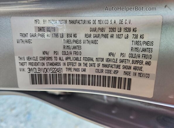 3MYDLBYV0KY522481 2019 TOYOTA YARIS Серебряный Вид подкапотного пространства