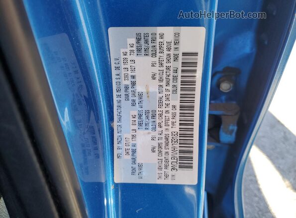 3MYDLBYVXHY193183 2017 TOYOTA YARIS Синий Вид подкапотного пространства
