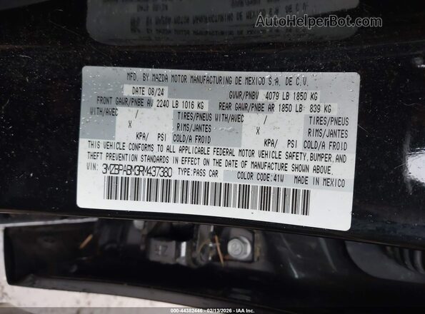 3MZBPABM3RM437380 2024 MAZDA 3 Черный Вид подкапотного пространства