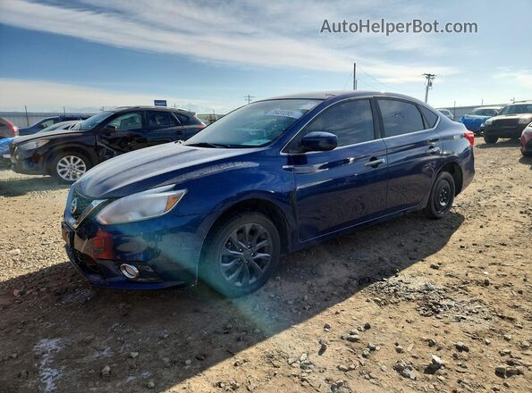 3N1AB7AP3JL641962 2018 NISSAN SENTRA Синий Передняя левая четверть