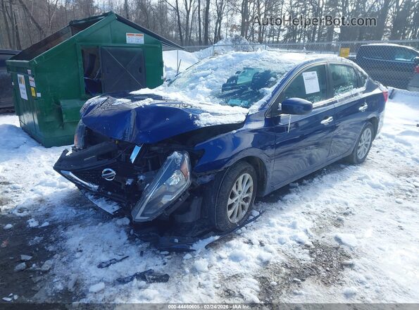3N1AB7AP5KY412378 2019 NISSAN SENTRA Синий Передняя левая четверть