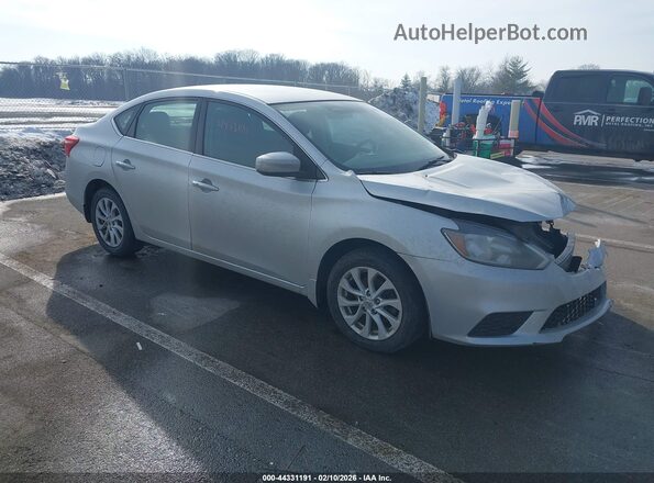 3N1AB7AP9KY262288 2019 NISSAN SENTRA Серебряный Передняя правая четверть
