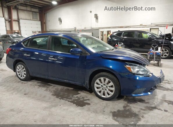 3N1AB7AP9KY458005 2019 NISSAN SENTRA Синий Передняя правая четверть