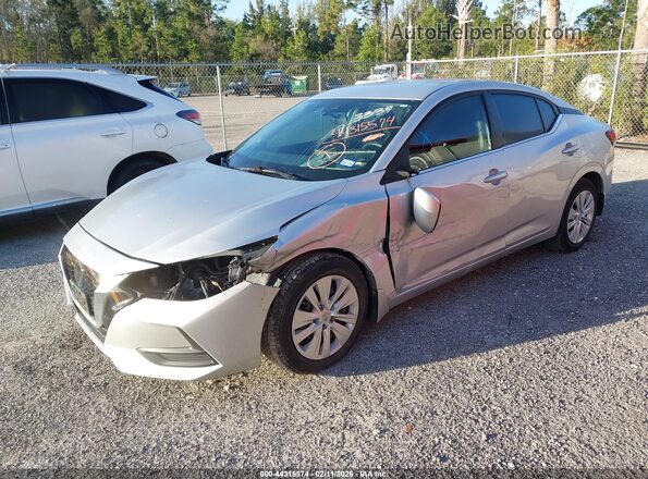 3N1AB8BV7LY293334 2020 NISSAN SENTRA Серебряный Передняя левая четверть