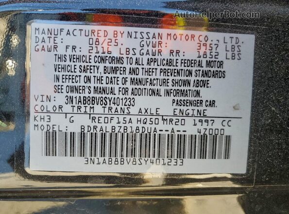 3N1AB8BV8SY401233 2025 NISSAN SENTRA Black Widok komory silnika