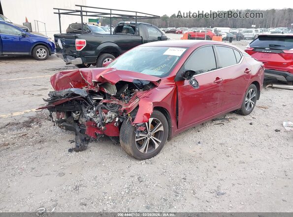 3N1AB8CV2MY318690 2021 NISSAN SENTRA Красный Передняя левая четверть