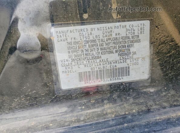 3N1CN7AP3JL858864 2018 NISSAN VERSA Черный Вид подкапотного пространства