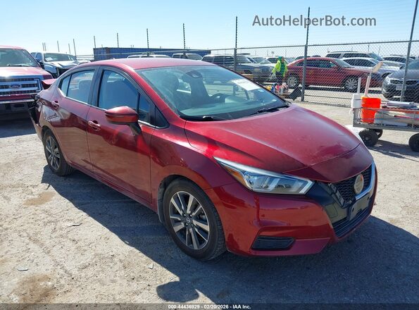 3N1CN8EVXLL900495 2020 NISSAN VERSA Темно-бордовый Передняя правая четверть