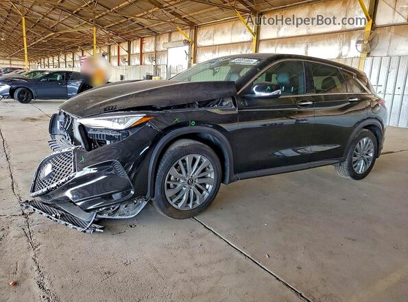 3PCAJ5AB8RF104345 2024 INFINITI QX50 Black წინა მარცხენა ხედი სამი მეოთხედიდან