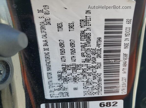 3TMDZ5BN5KM064743 2019 TOYOTA LE Черный Вид подкапотного пространства