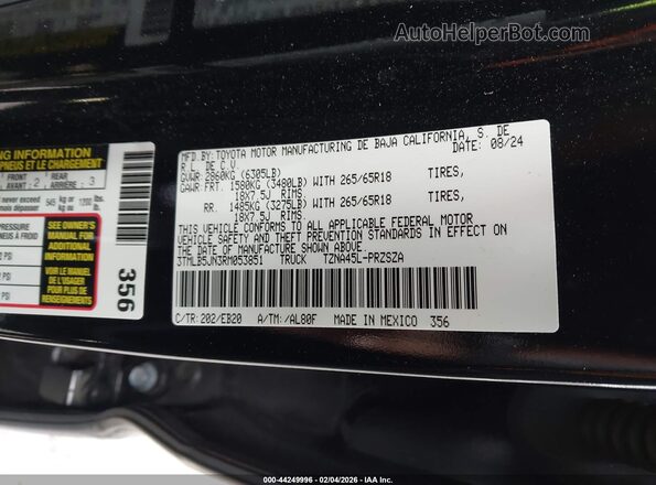 3TMLB5JN3RM053851 2024 TOYOTA LIMITED Черный Вид подкапотного пространства