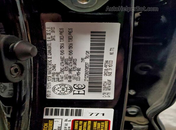 3TYDZ5BN2NT005397 2022 TOYOTA LE Black ძრავის განყოფილების ხედი