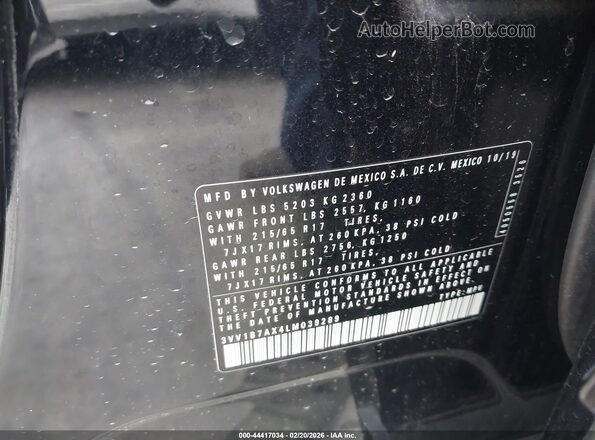 3VV1B7AX4LM039289 2020 VOLKSWAGEN TIGUAN Black Widok komory silnika
