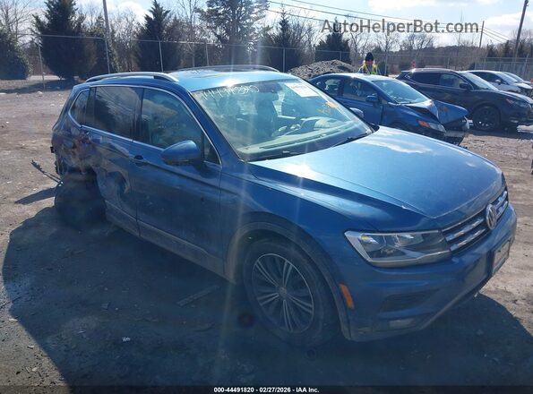 3VV3B7AX2JM016227 2018 VOLKSWAGEN TIGUAN Синий Передняя правая четверть