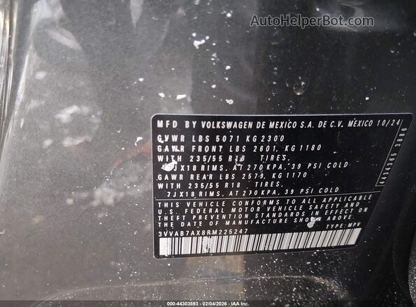 3VVAB7AX8RM225247 2024 VOLKSWAGEN TIGUAN Серый Вид подкапотного пространства