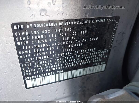 3VVCX7B24PM331284 2023 VOLKSWAGEN TAOS Серебряный Вид подкапотного пространства