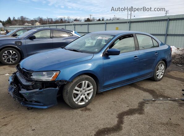 3VW2B7AJXJM232149 2018 VOLKSWAGEN JETTA Синий Передняя левая четверть