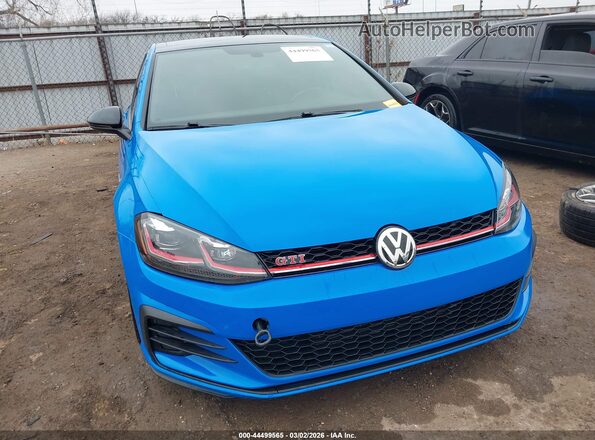 3VW6T7AU8MM006348 2021 VOLKSWAGEN GOLF Blue Widok z przodu