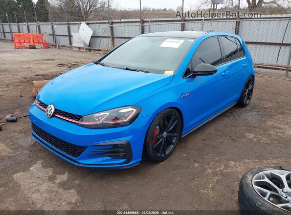 3VW6T7AU8MM006348 2021 VOLKSWAGEN GOLF Blue Przód lewy