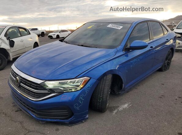 3VW7M7BU1RM040686 2024 VOLKSWAGEN JETTA Синий Передняя левая четверть
