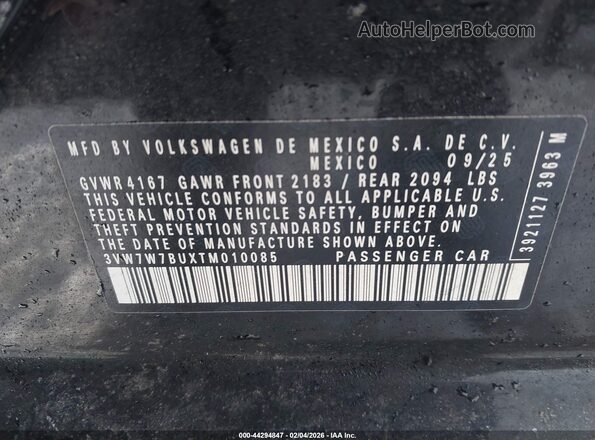 3VW7W7BUXTM010085 2026 VOLKSWAGEN JETTA Черный Вид подкапотного пространства